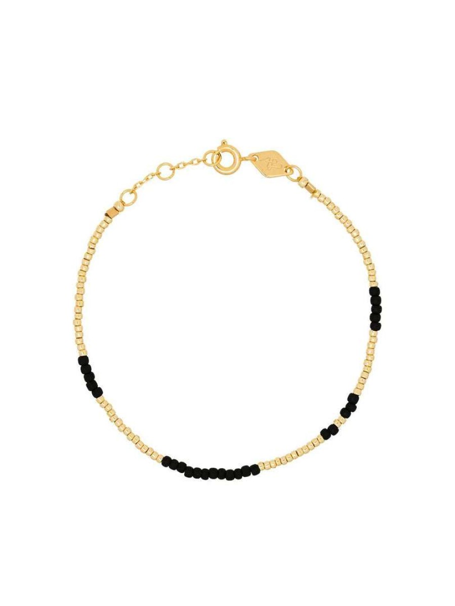 Accessories * | Anni Lu Black 'Asym 22' Beaded Bracelet