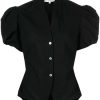 Clothing * | Vince New In Black 'Draped Puff Sleeve Blouse'