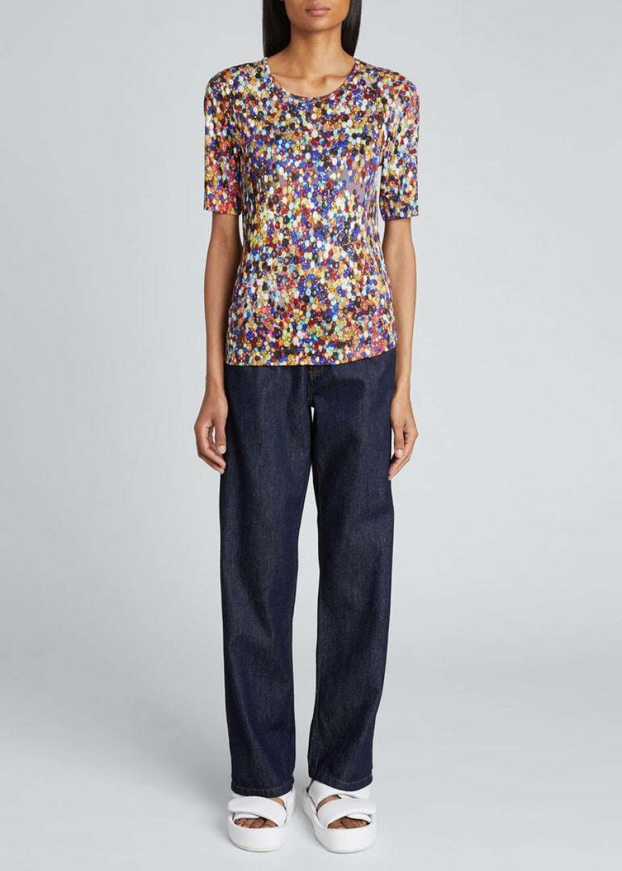 Clothing * | Dries Van Noten Clothing Blue Toned 'Humbli' T-Shirt