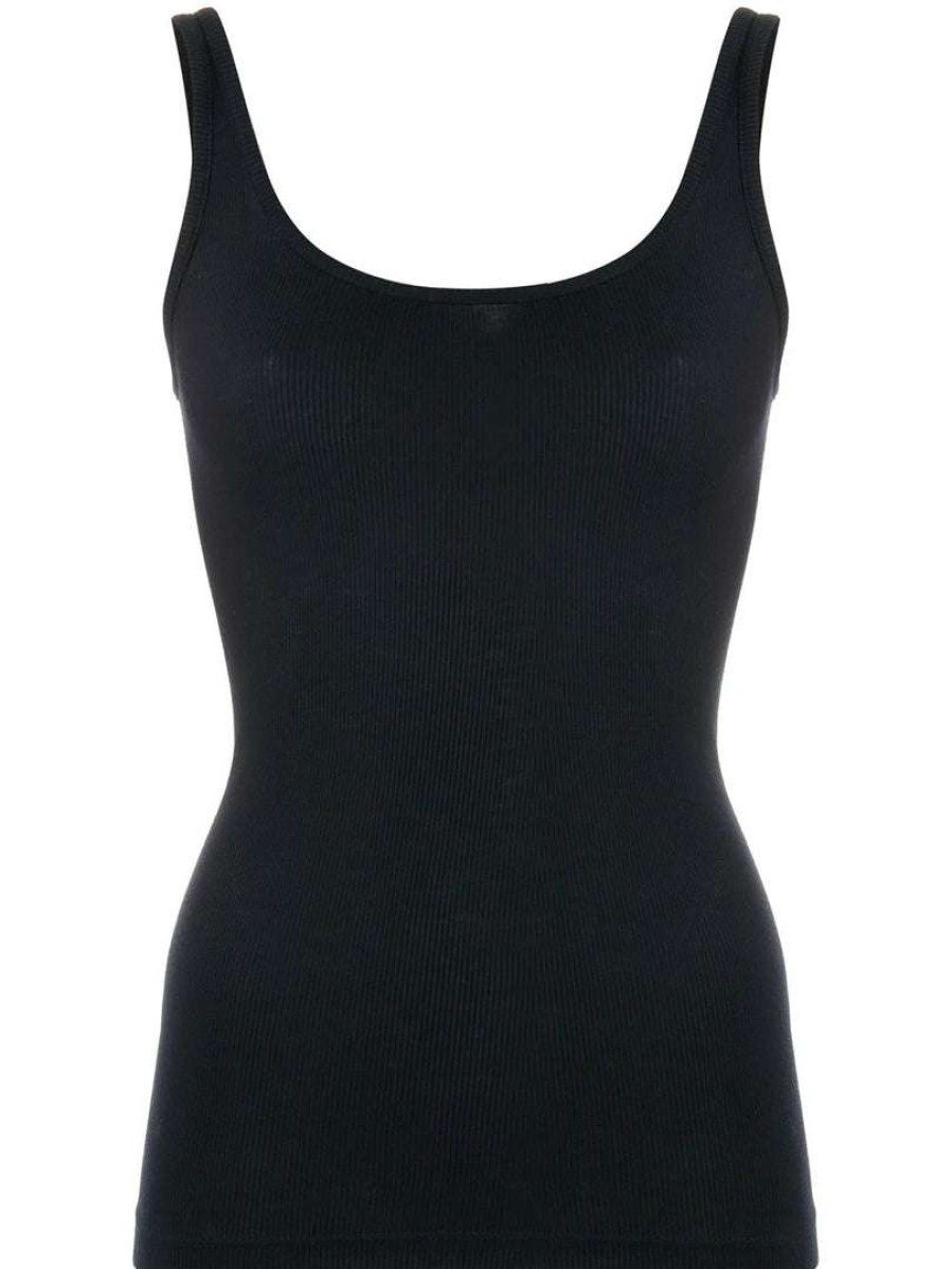 Clothing * | Vince Clothing Navy 'Ribbed Vest Top'