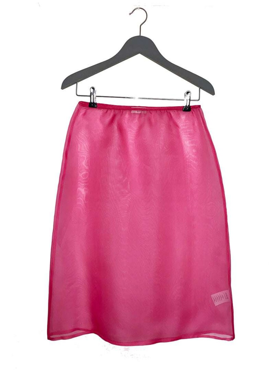 Clothing * | Dries Van Noten Pink 'Sola' Sheer Midi Skirt