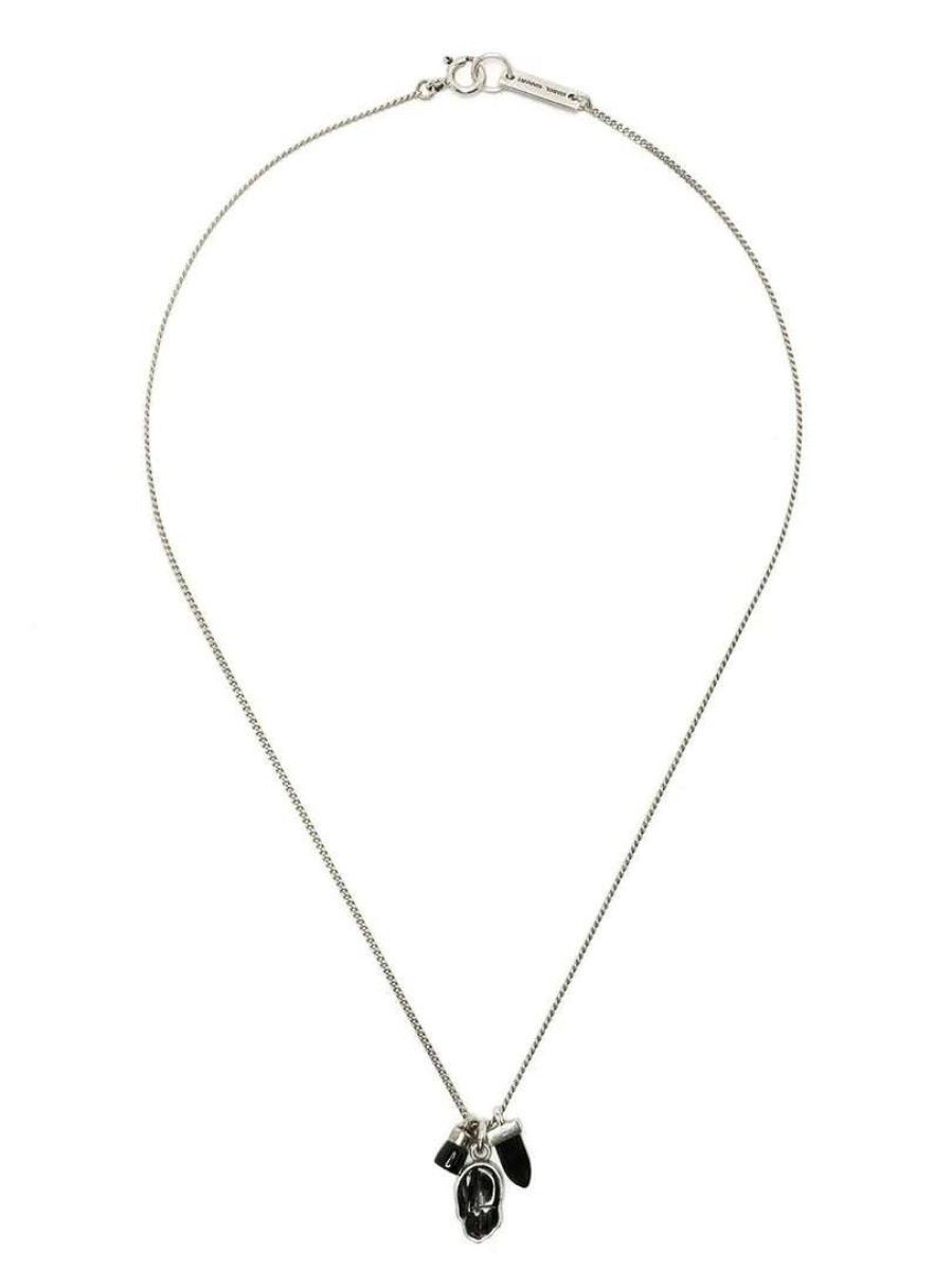 Accessories * | Isabel Marant Black And Silver 'Charm Pendant Necklace'