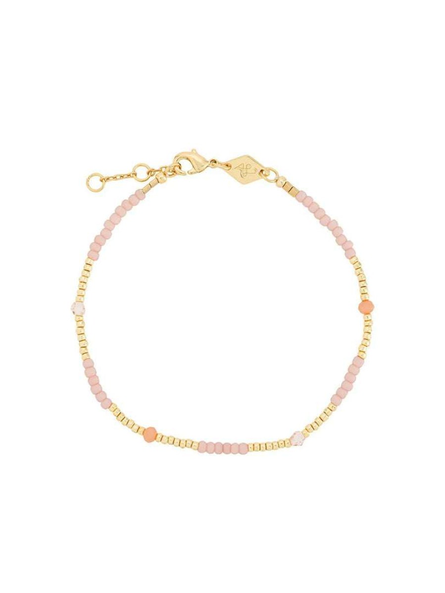 Accessories * | Anni Lu Light Pink 'Clemence' Beaded Bracelet