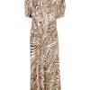 Clothing * | Rixo London 'Poppy' Marble Zebra Print Midi Dress