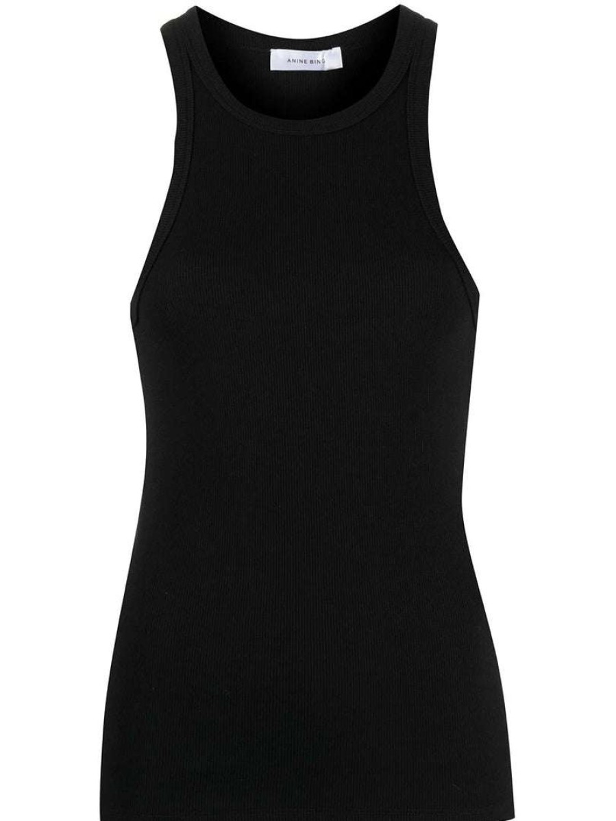 Clothing * | Anine Bing Black 'Eva' Ribbed Tank Top Clothing