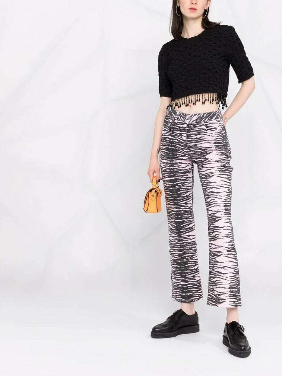 Clothing * | Ganni 'Zebra Jeans'