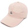 Accessories * | Moncler Pink 'Logo Patch Baseball Cap'