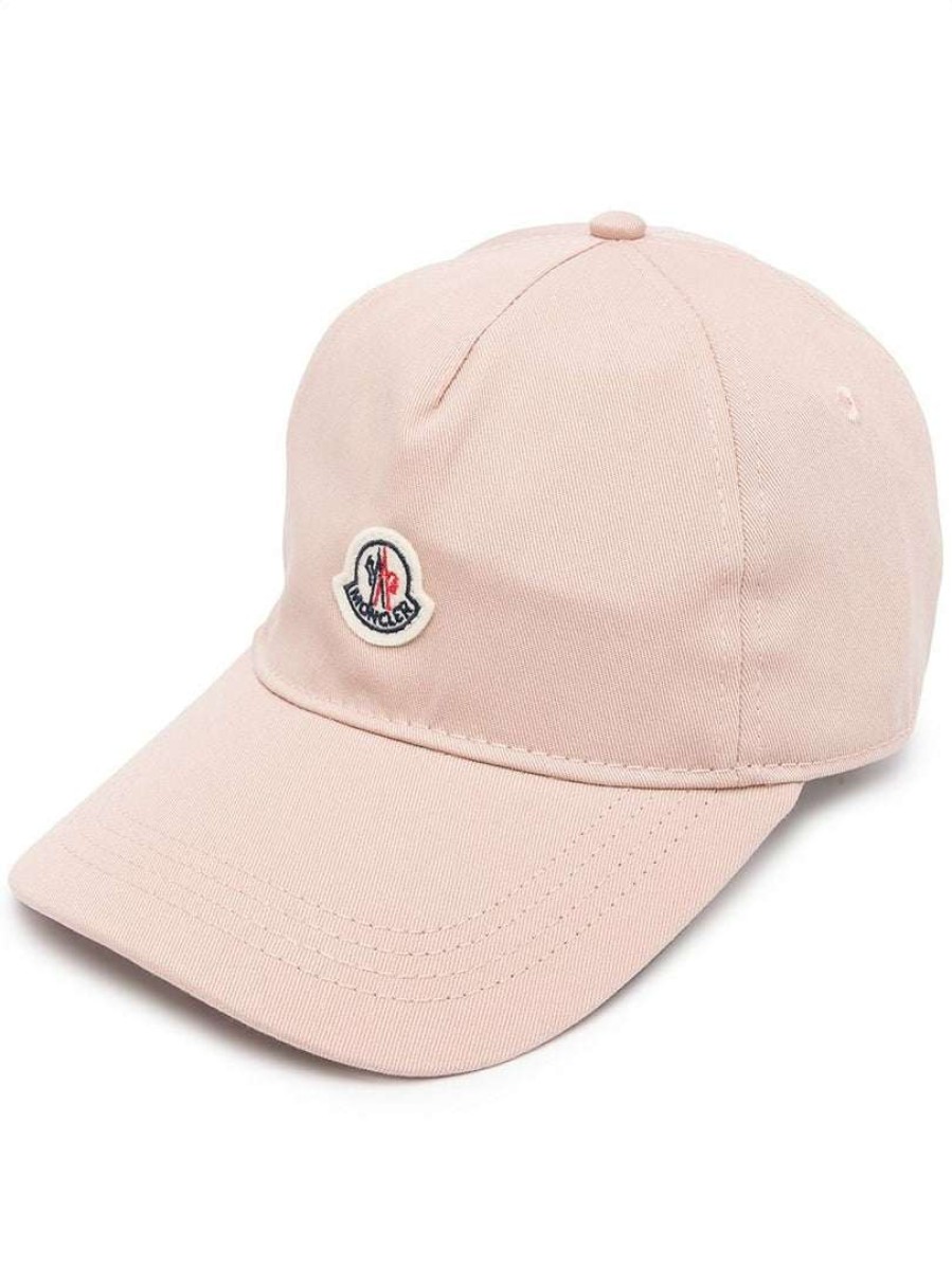 Accessories * | Moncler Pink 'Logo Patch Baseball Cap'