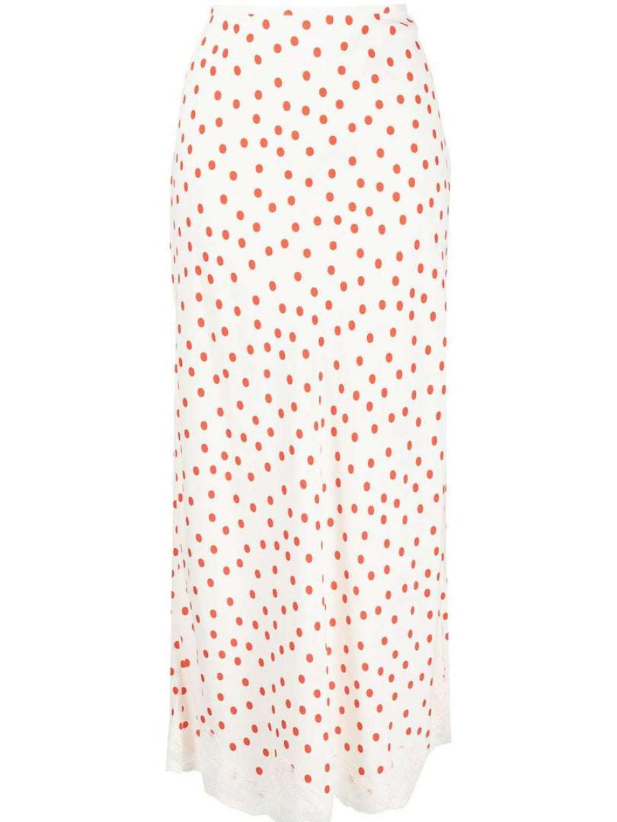 Clothing * | Rixo London 'Crystal' Polka Dot Slip Skirt