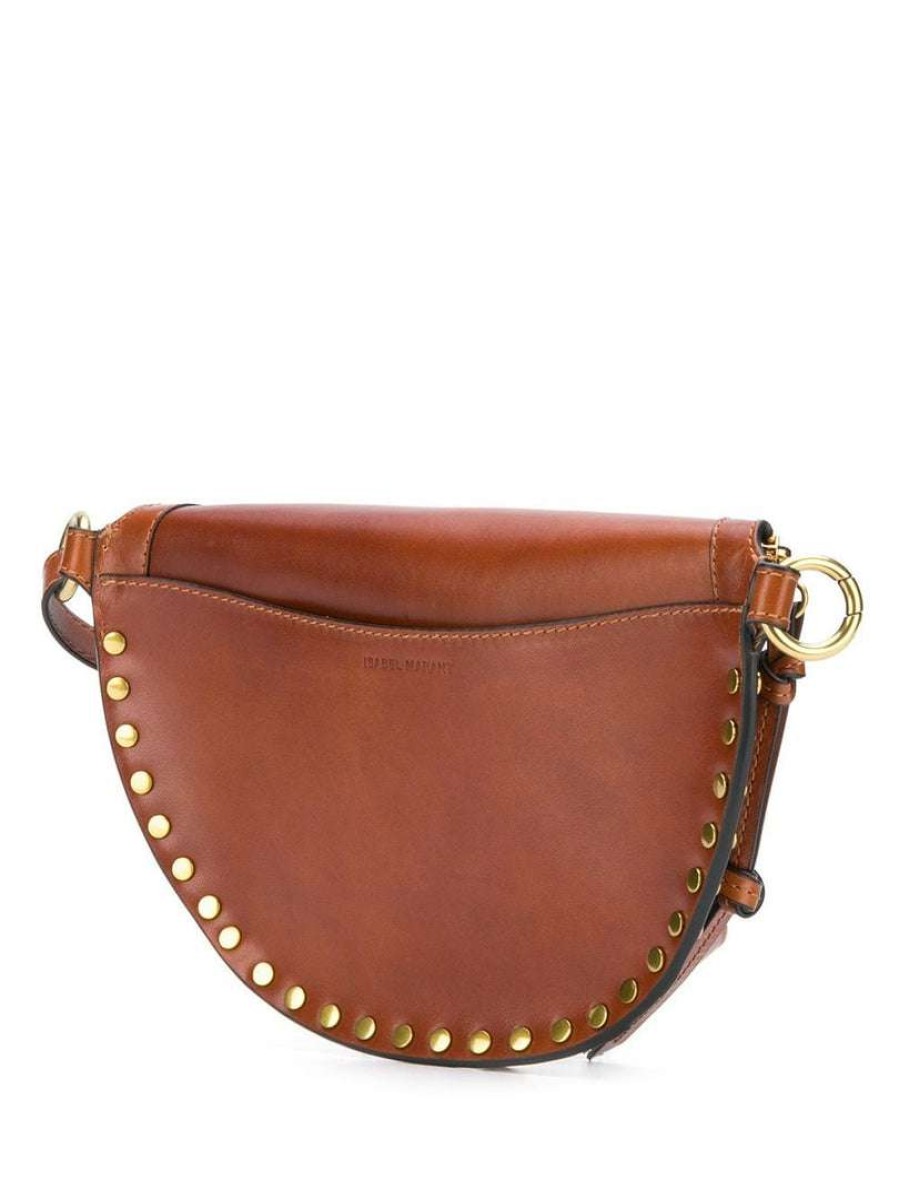 Bags * | Isabel Marant Bags Brown 'Skano' Studded Clutch Bag