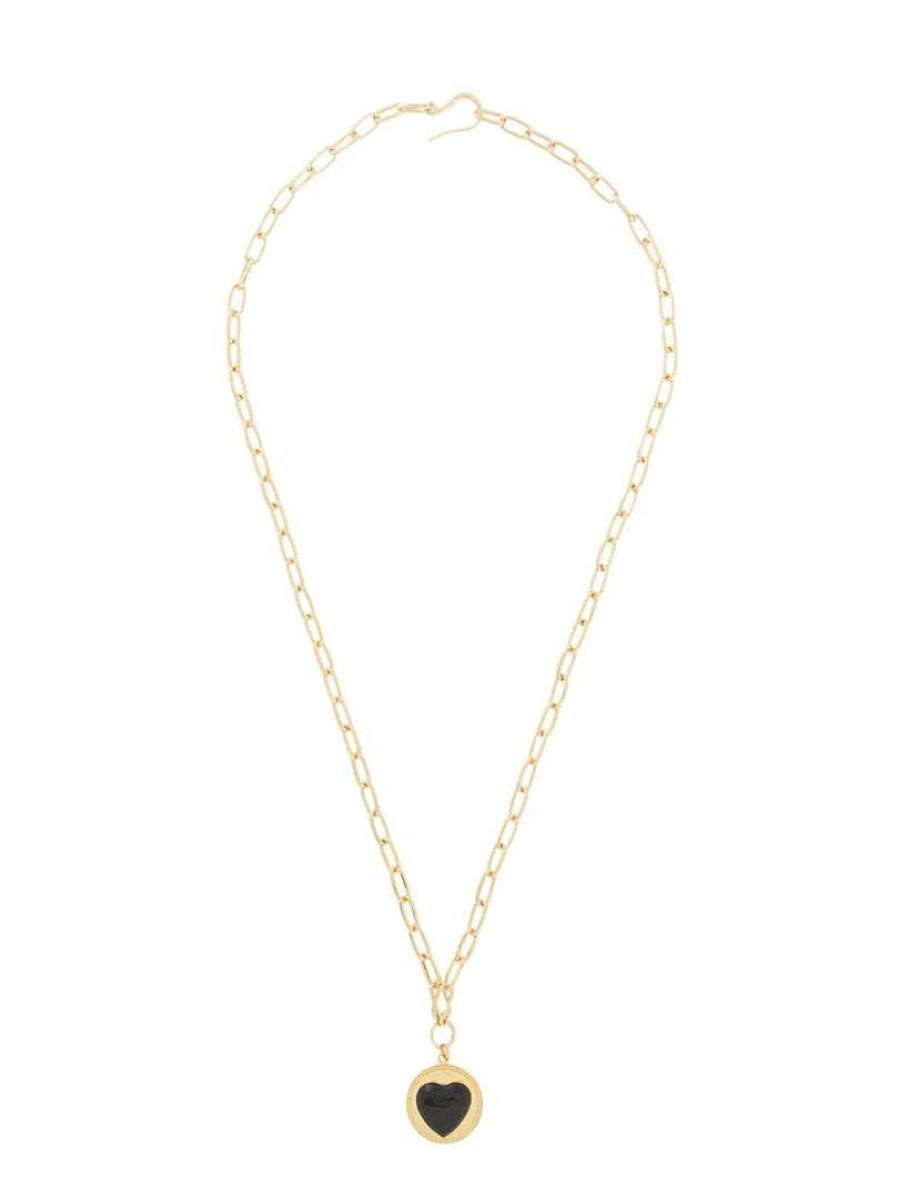 Accessories * | Wilhelmina Garcia 'Black Heart Chain Necklace' Accessories