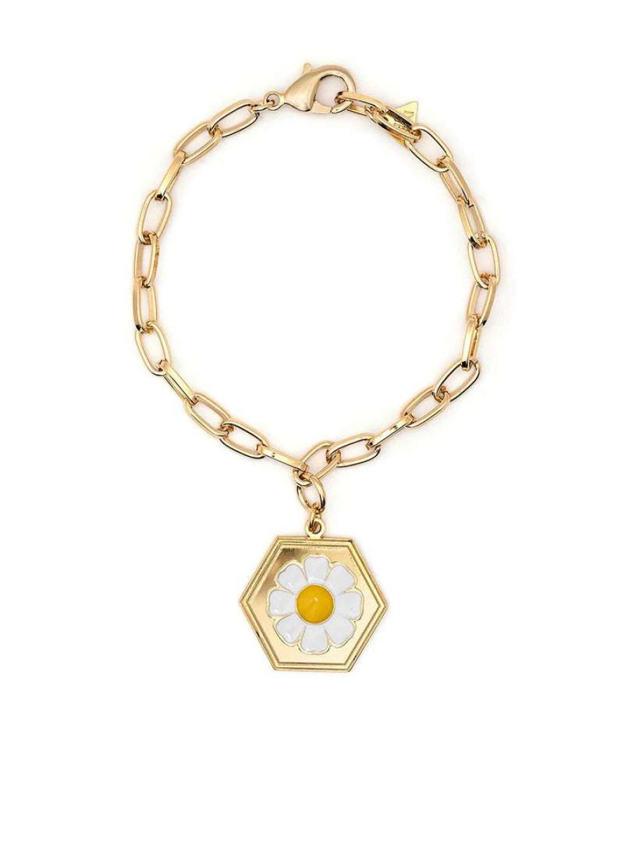 Accessories * | Wilhelmina Garcia 'White Daisy Charm Bracelet'