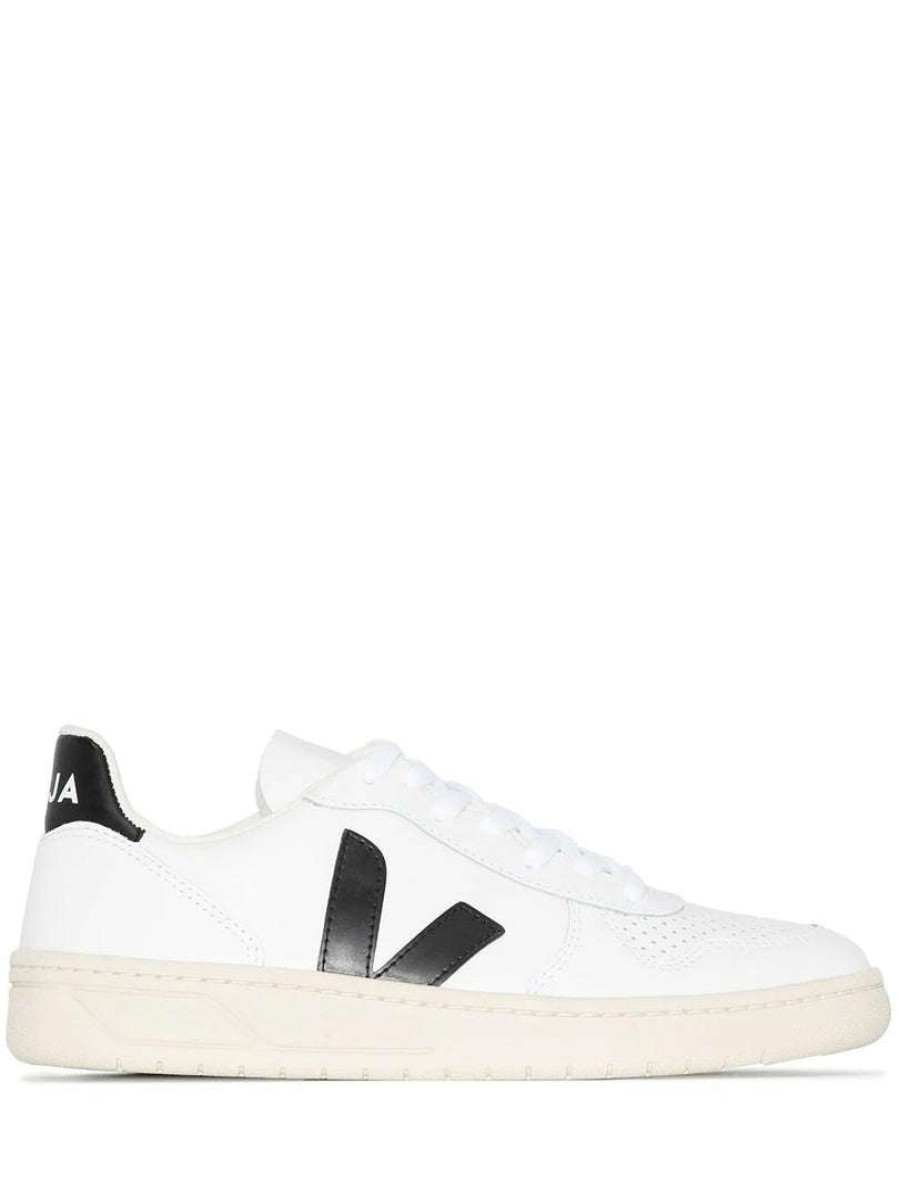 Shoes * | Veja White And Black 'V-10' Trainers Shoes