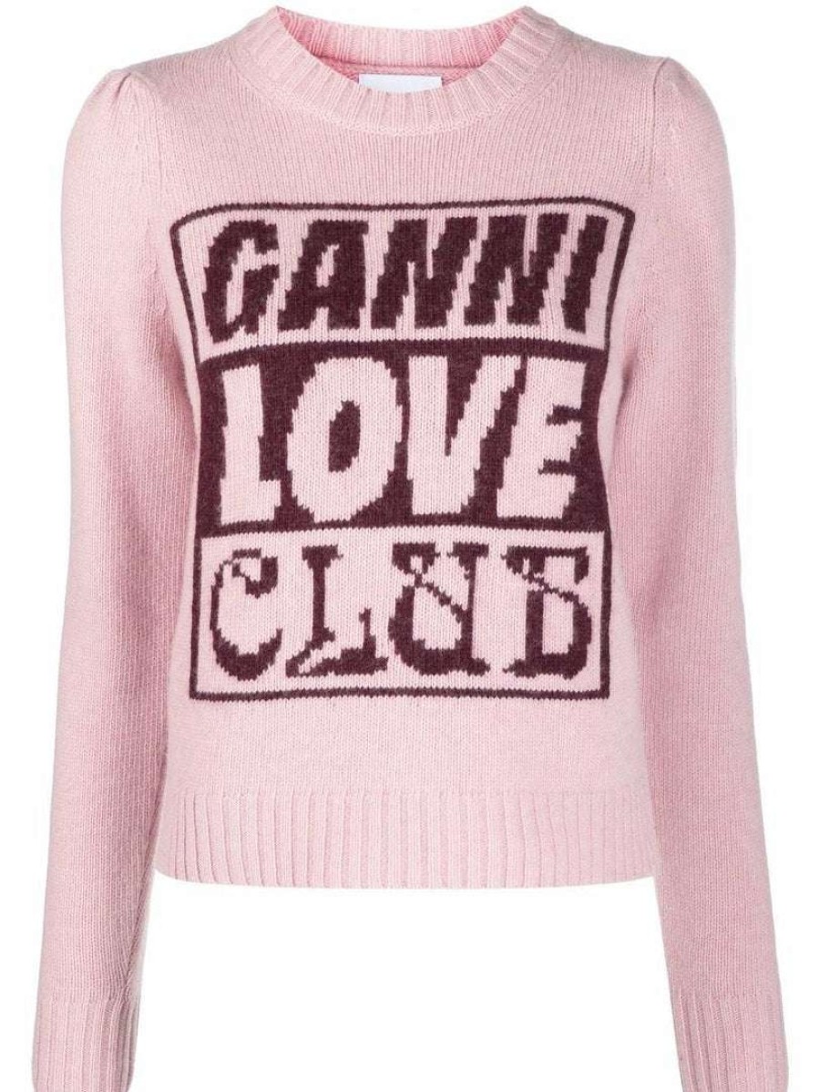 Clothing * | Ganni 'Knitted Love Club Sweater'