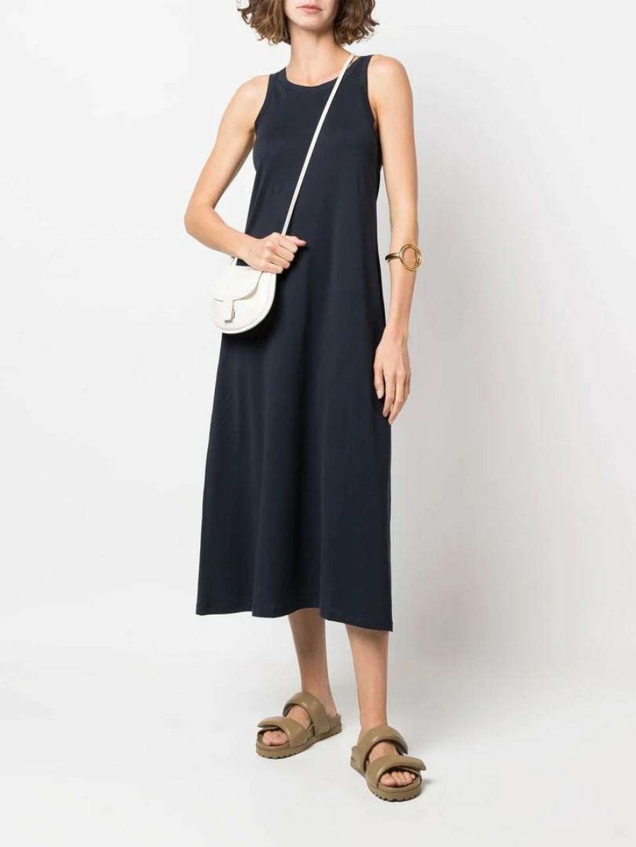 Clothing * | Studio Nicholson Clothing Navy 'Flint' Racer Vest Dress