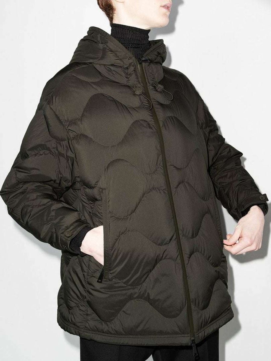 Clothing * | Moncler Military Green 'Lepturus' Hooded Bomber Jacket