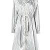 Clothing * | Moncler 'Akubens' Metallic Silver Hooded Coat