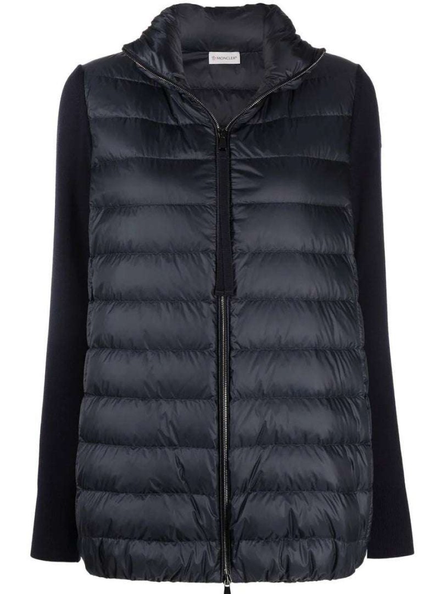 Clothing * | Moncler Navy 'Padded Zip-Up Jacket'