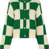 Clothing * | Stine Goya Green And Cream 'Ash' Checked Cardigan