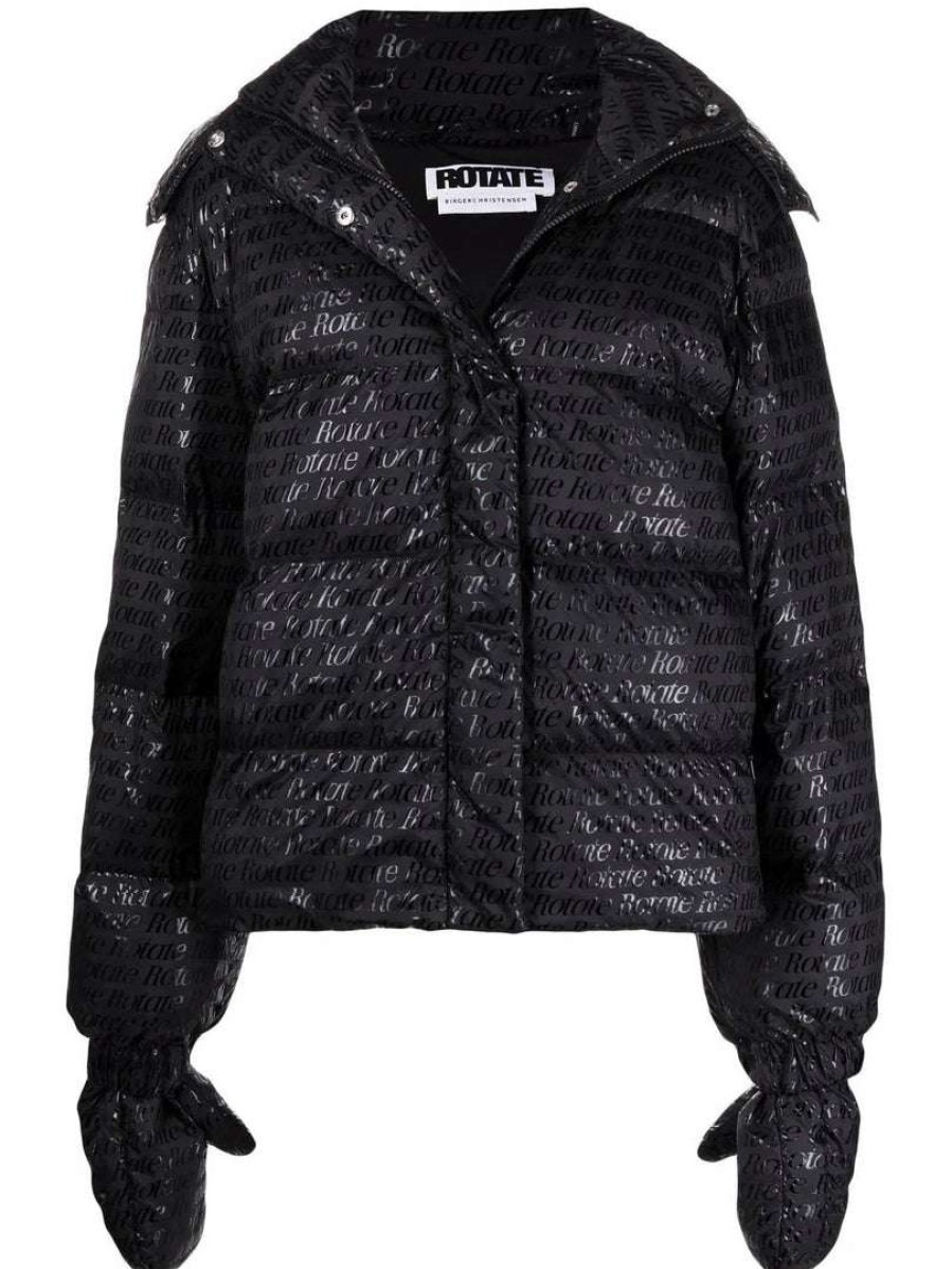 Clothing * | Rotate 'Tina' Logo Puffer Jacket & Mittens Clothing