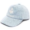 Accessories * | Isabel Marant Light Blue 'Tyron' Logo Denim Cap