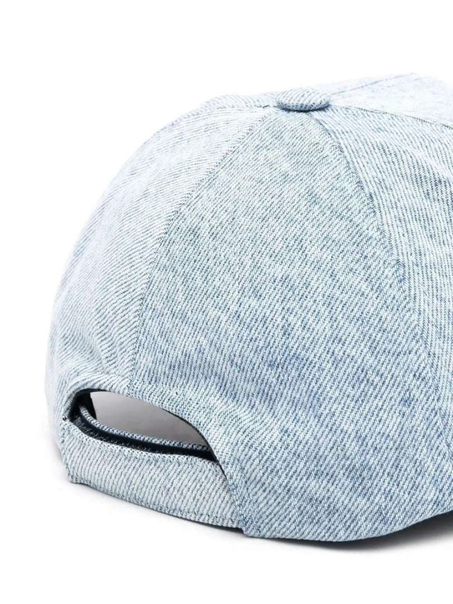 Accessories * | Isabel Marant Light Blue 'Tyron' Logo Denim Cap