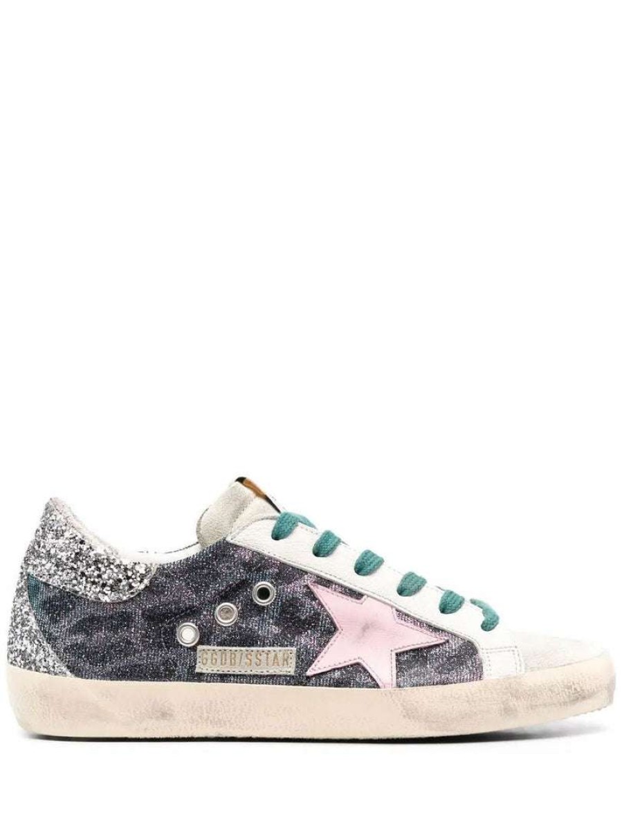 Shoes * | Golden Goose 'Super-Star' Iridescent Leopard Sneakers