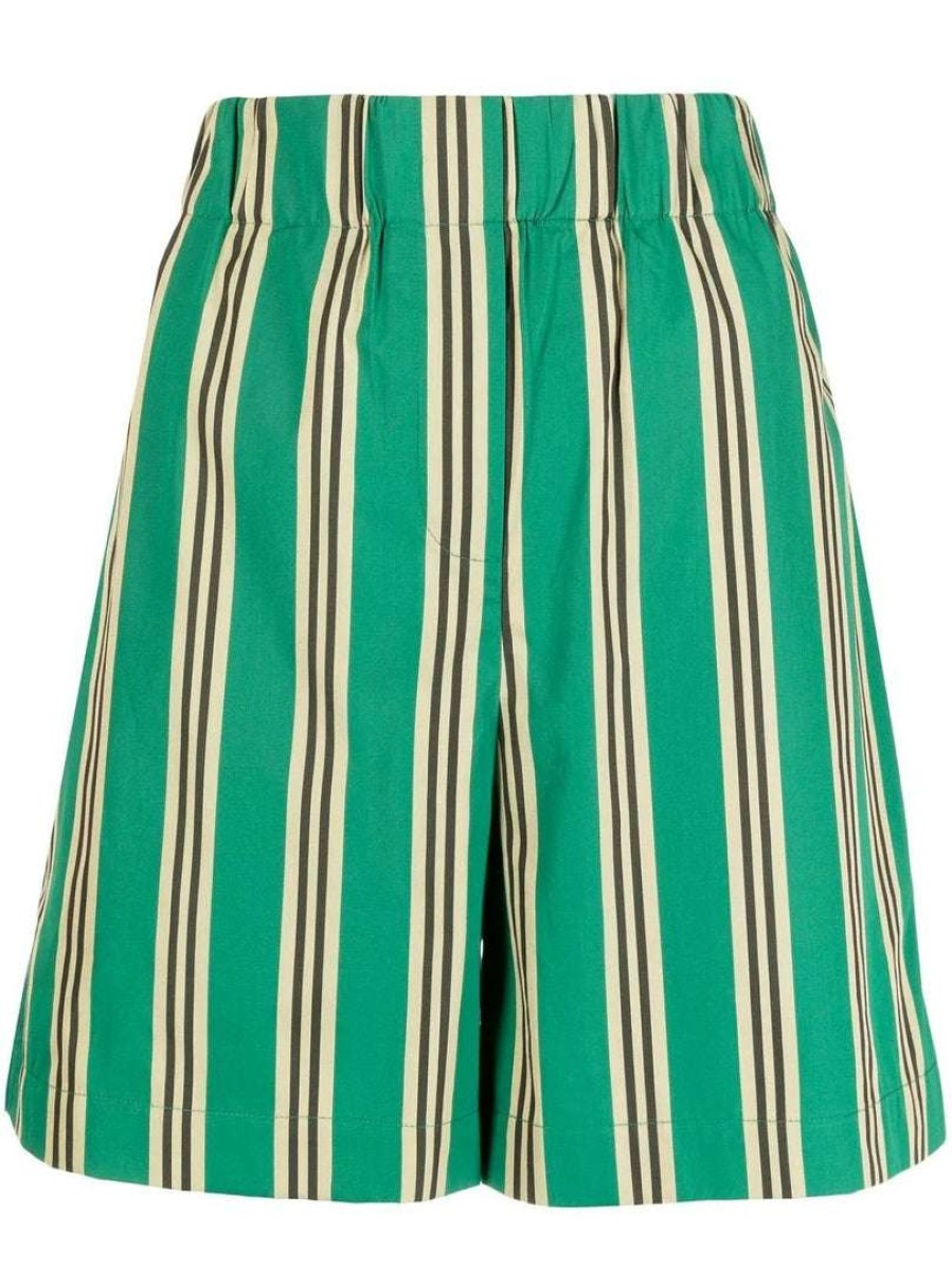 Clothing * | Baum Und Pferdgarten Green 'Neri' Striped Shorts