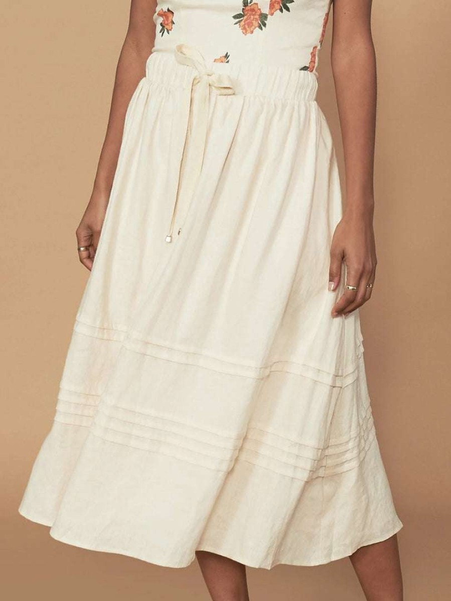 Clothing * | Sancia Clothing 'Meera' Linen Midi Skirt