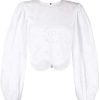 Clothing * | Ganni White 'Broderie Anglaise Blouse'