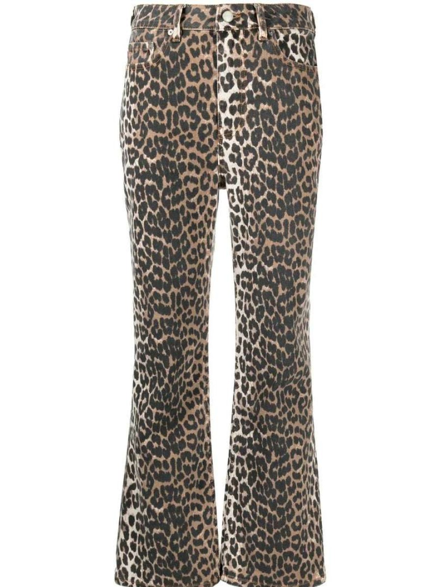 Clothing * | Ganni 'Leopard Jeans'