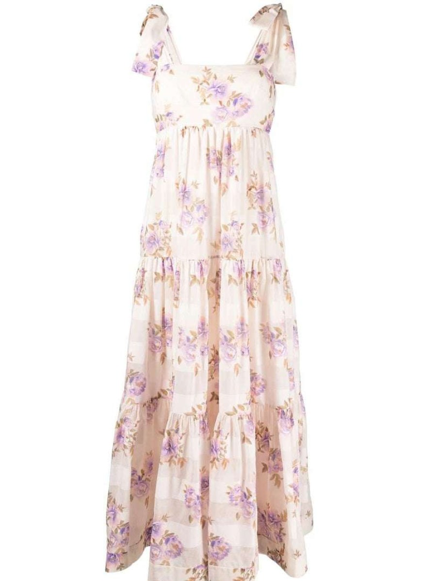 Clothing * | Zimmermann 'Rosa Striped Picnic Dress'