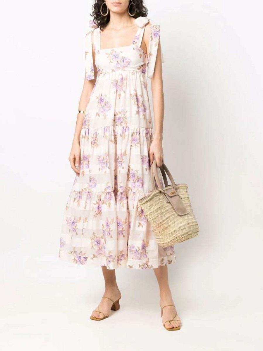 Clothing * | Zimmermann 'Rosa Striped Picnic Dress'