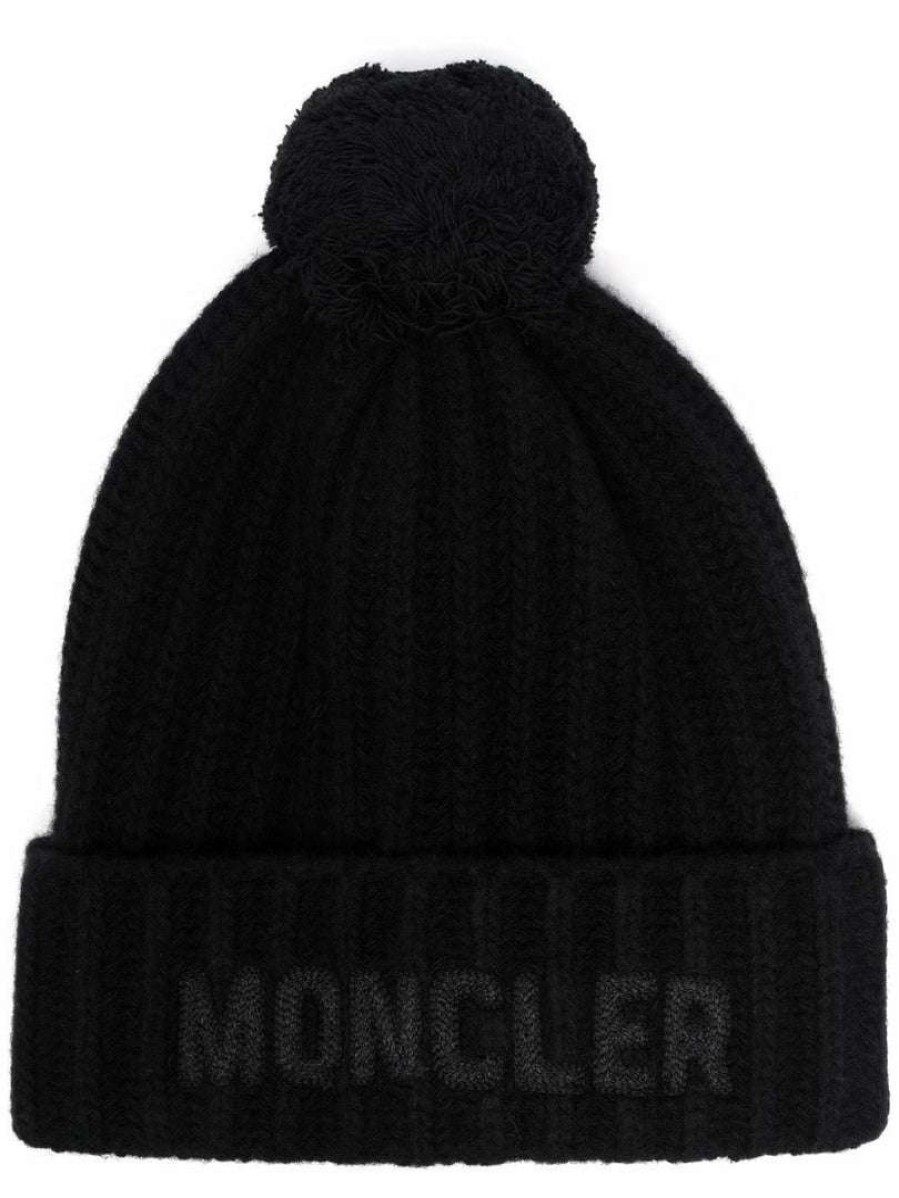 Accessories * | Moncler 'Logo Detail Pom Pom Hat'