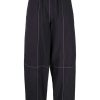 Clothing * | Ganni Black 'Cotton Crepe Trousers'