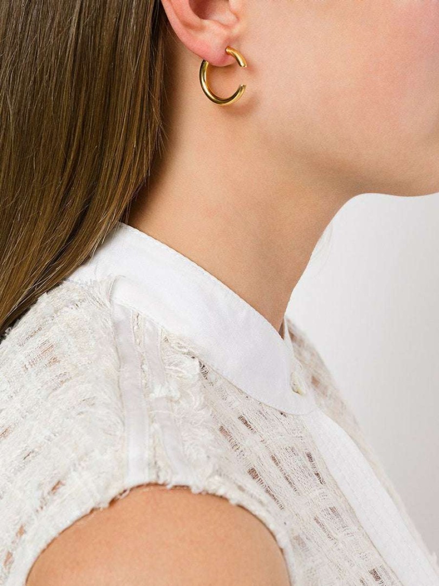 Accessories * | Maria Black 'Disrupted 22' Hoop Earring Jewellery Gold