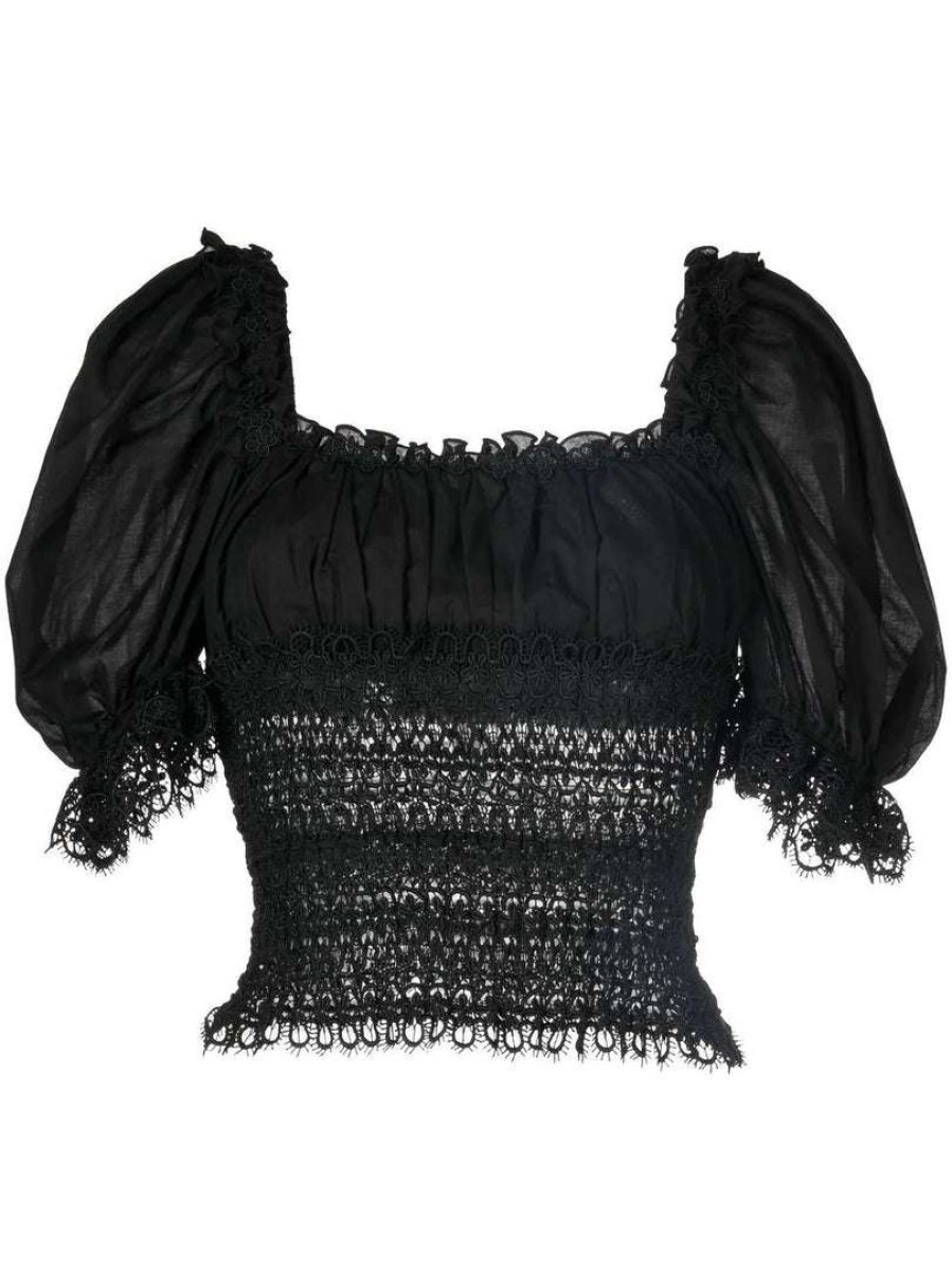 Clothing * | Charo Ruiz Black 'Martha' Lace Top