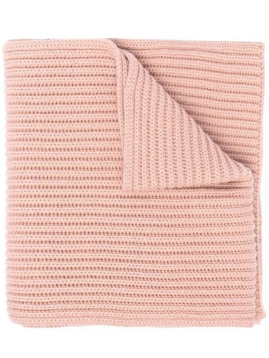 Accessories * | Moncler Pink 'Love Logo Patch Scarf'