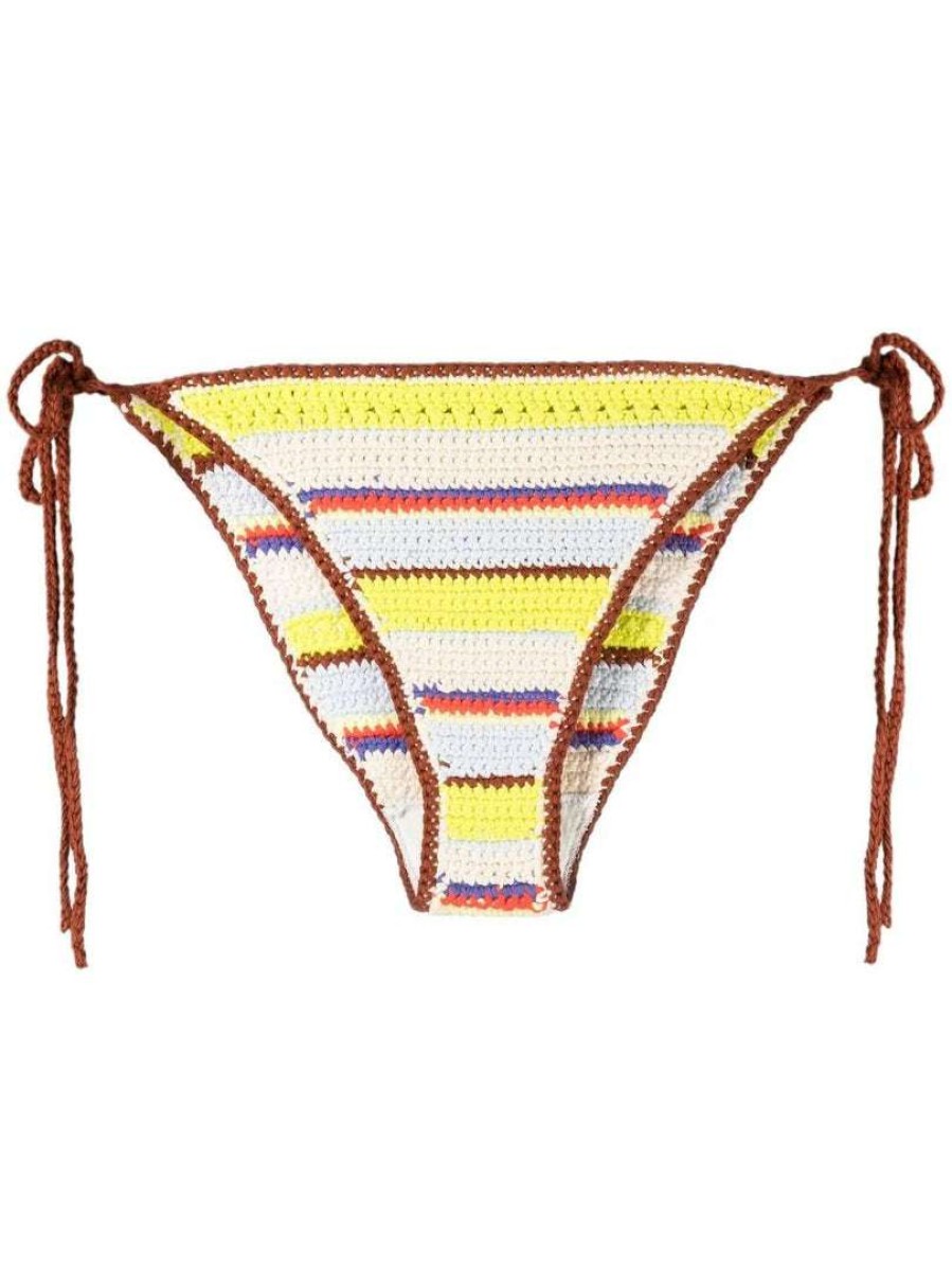 Clothing * | Ganni 'Crochet Striped Bikini Bottoms'