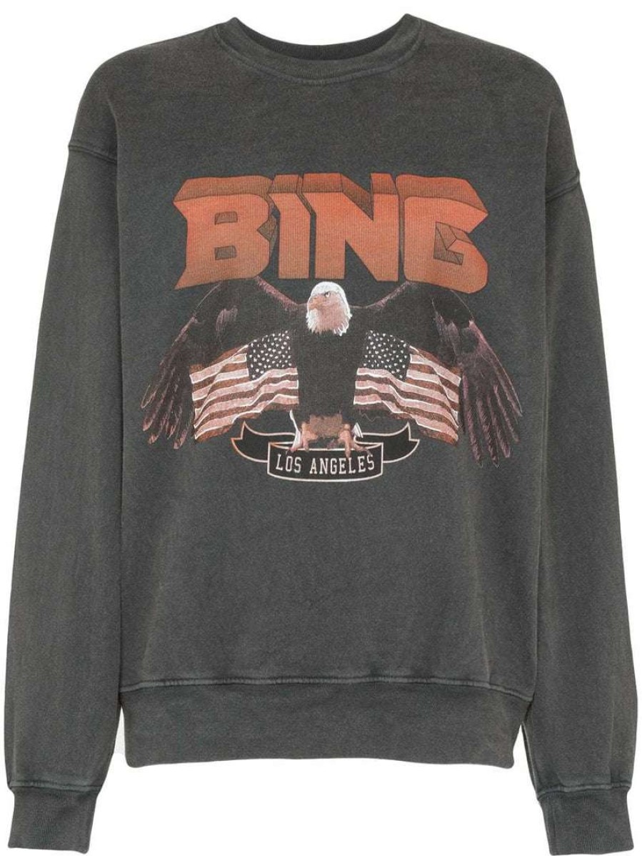 Clothing * | Anine Bing Clothing Faded Black 'Vintage Bing Sweatshirt'