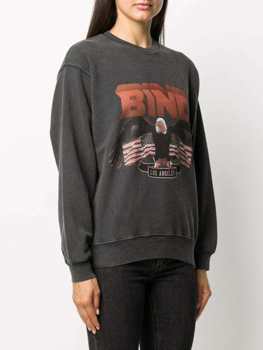 Clothing * | Anine Bing Clothing Faded Black 'Vintage Bing Sweatshirt'