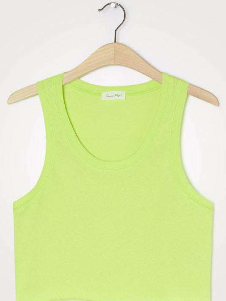 Clothing * | American Vintage Lime 'Cylbay' Cropped Vest Top