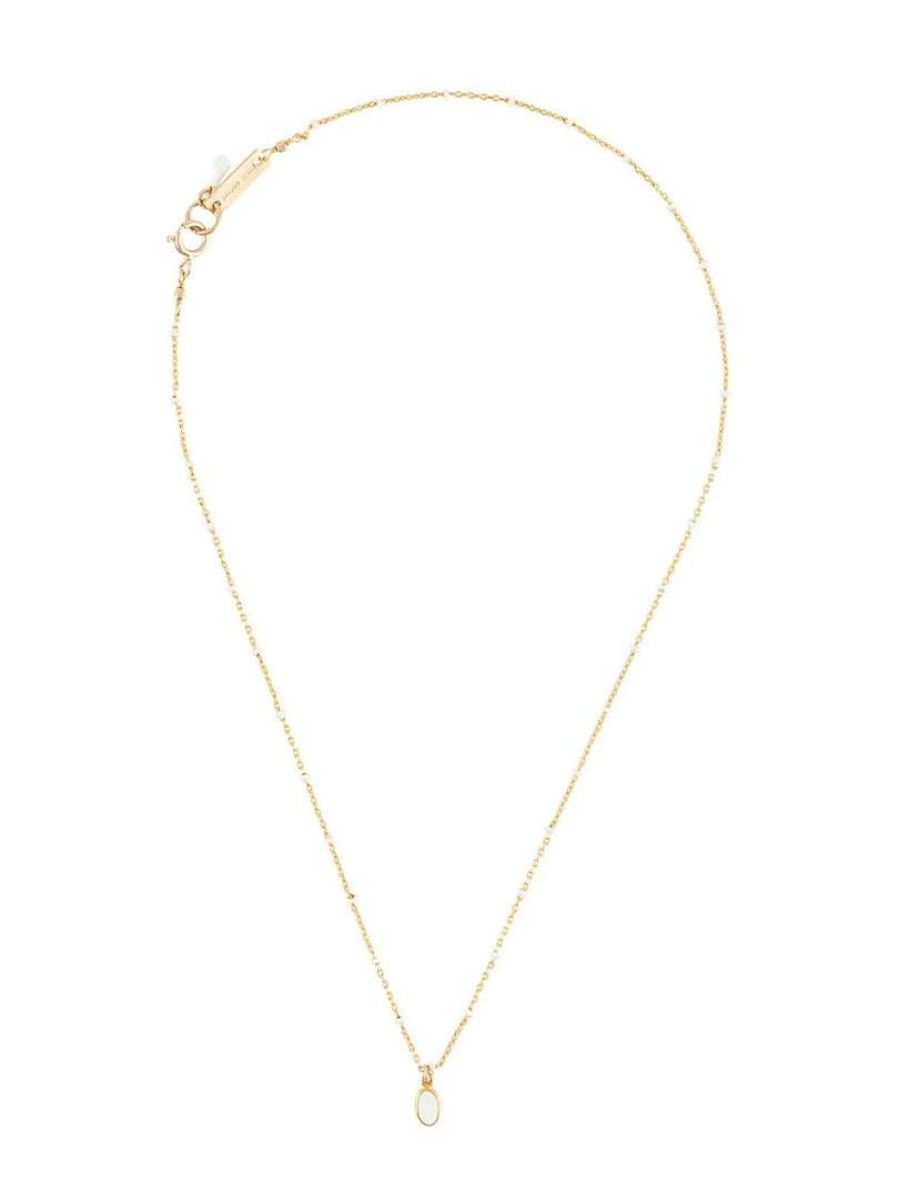 Accessories * | Isabel Marant Accessories White 'Mini Bead Chain Necklace'