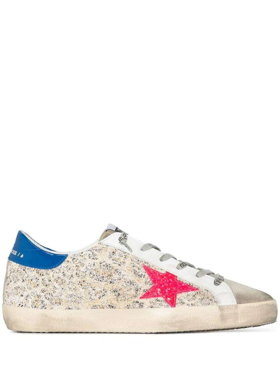 Shoes * | Golden Goose Shoes 'Super-Star' Distressed Leopard Sneakers