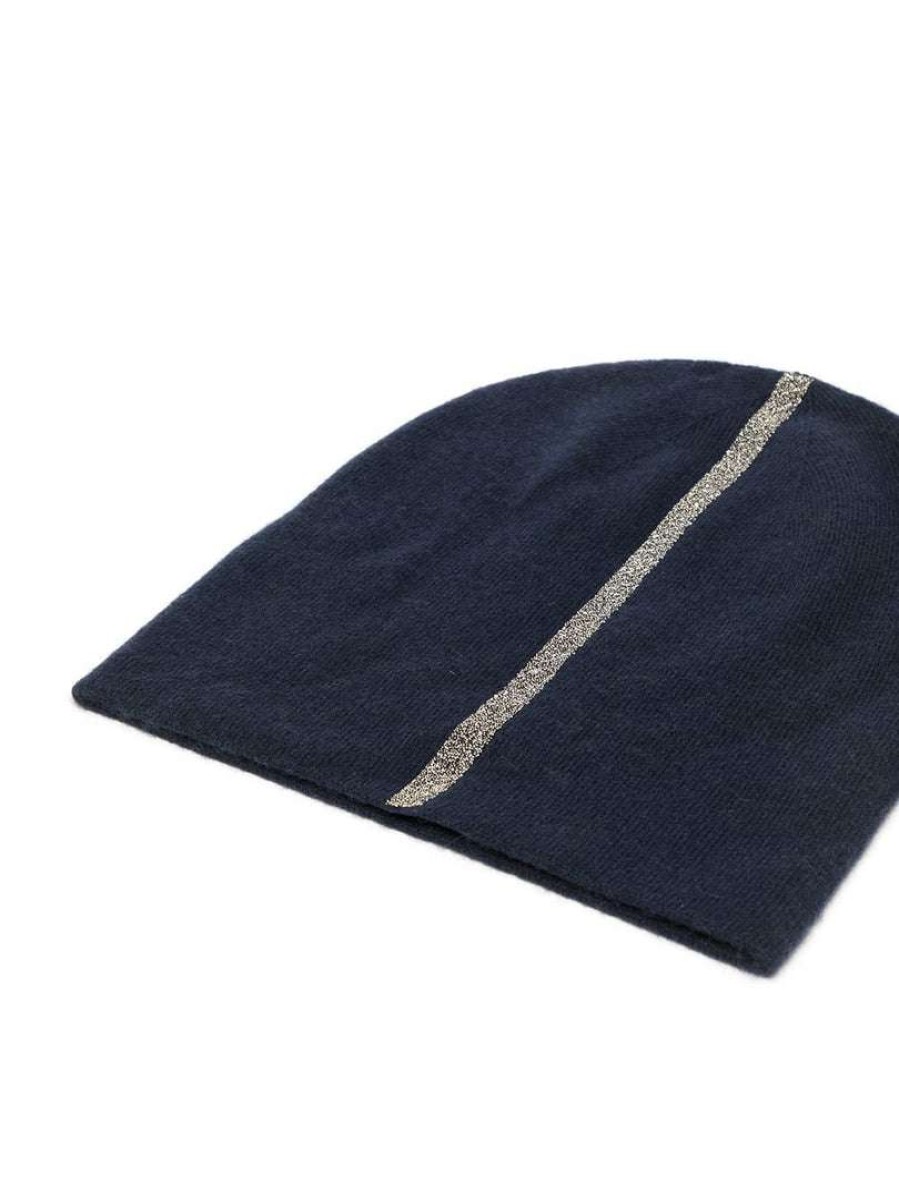 Accessories * | Warm Me Navy 'Damian Stripe Hat' Accessories