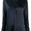 Clothing * | Vince New In Navy 'Silk Open Front Blouse'