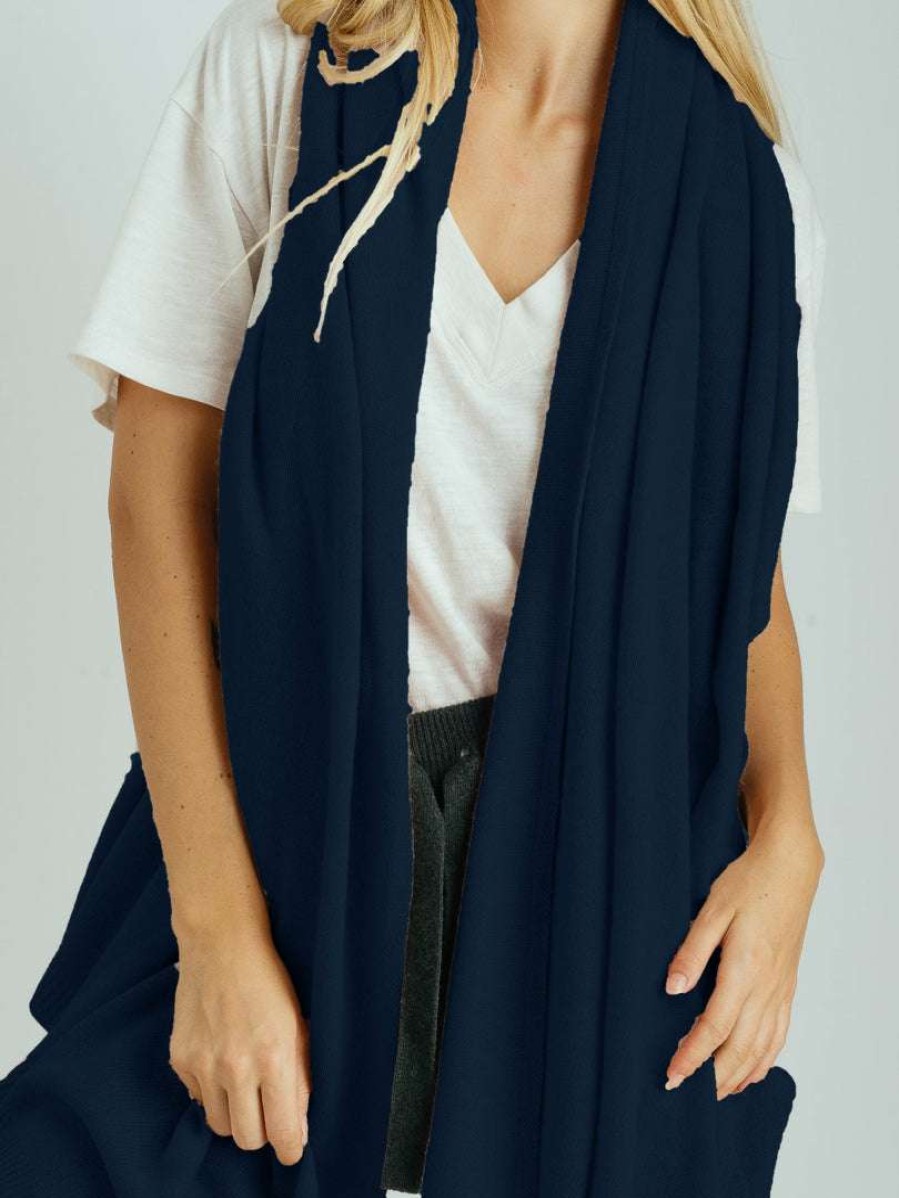 Accessories * | Crush Navy 'Lima' Cashmere Scarf Accessories