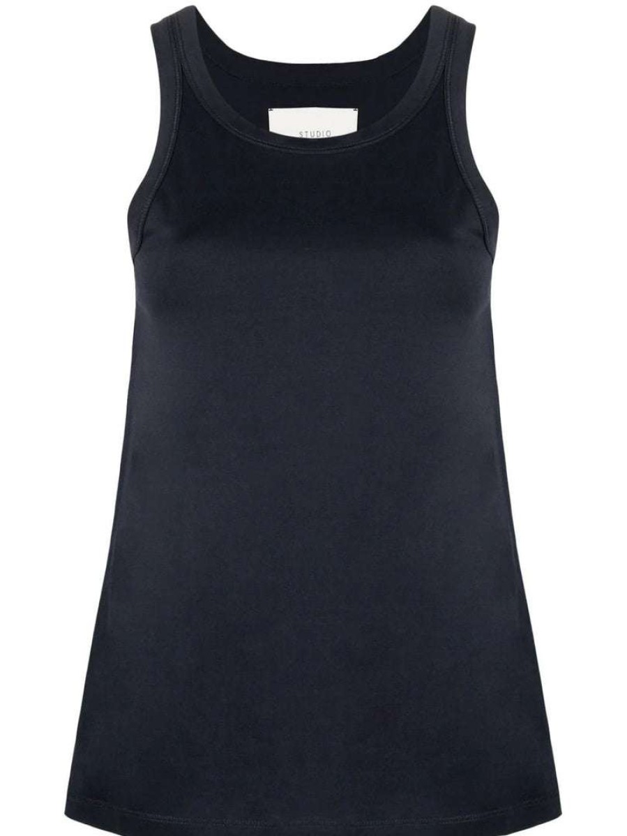 Clothing * | Studio Nicholson Navy 'Circa' Jersey Racer Vest