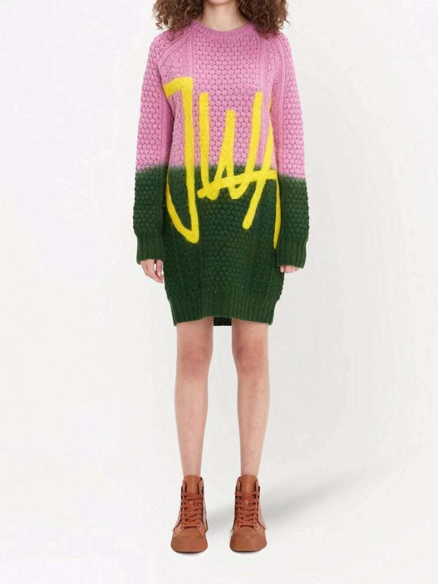 Clothing * | Jw Anderson 'Jwa Cable Knitted Crewneck Mini Dress' Clothing