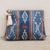 Bags * | M.A.B.E Bags Navy 'Serai' Patterned Large Pouch